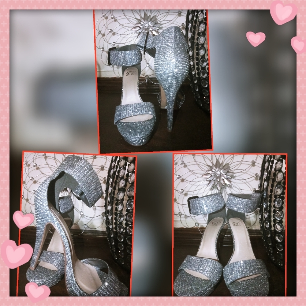 D Silver Glitter Shoes